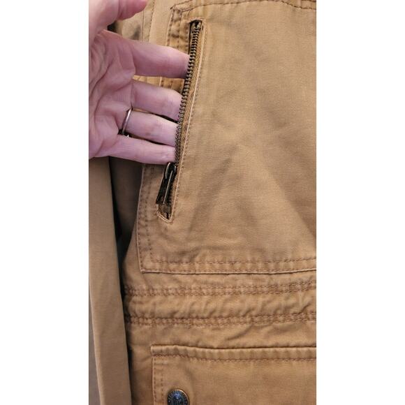 Aeropostale Womens Jacket Tan (Size M) Accented With Pockets, Zippers and Snaps - Picture 8 of 12